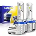 AUTOONE 2023 New H11 LED Headlight Bulbs 6000K White, Canbus for H8/H9/H16 Fog Lights, DRL, Low Beam or High Beam, 300% Brighter Plug and Play Fanless Mini Size Car Bulbs Replacement (Pack of 2)