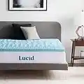 Lucid 2 Inch Mattress Topper King - Memory Foam Mattress Topper King - 5 Zone Gel Infusion - CertiPur Certified Foam