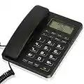 Corded Landline Phones for Home/Hotel/Office, Desk Corded Telephone with Display and Adjustable Volume, Support Music on Hold, Speakerphone, DND and Calculator Function