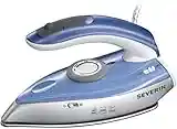 SEVERIN Travel STEAM Iron BA 3234 / Silver - Blue, 1000W, 50ml Water Tank and Foldable Handle