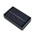 DEWIN Cargador de Panel Solar, Caja de Carga de Cargador de Panel Solar Portátil de 1W 4V para Batería AA/AA a (Negro)