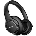 Bluetooth Headphones Over Ear, KVIDIO 55 Hours Playtime Wireless Headphones with Microphone, Foldable Lightweight Headset with Deep Bass,HiFi Stereo Sound for Travel Work Laptop PC Cellphone (Black)