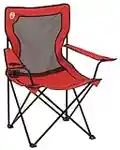 Coleman Broadband Mesh Quad Camping Chair, Cooling Mesh Back with Cup Holder, Adjustable Arm Heights, & Carry Bag; Supports up to 250lbs