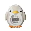 Nuby Penguin Bath & Room Thermometer – Easy to Read Display | BPA-Free| Suitable from 0 Months + (Grey), LCD