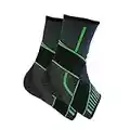 Adjustable Ankle Brace 2 Pack, Elastic Compression Ankle Support for Ligament Damage, Weak Ankles Achilles Tendon, Sprained Ankle - Green