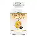 Olio di semi di zucca - 420 capsule - 3000 mg per porzione giornaliera - Con vitamina E naturale - Altamente dosato - Naturale e spremuto a freddo