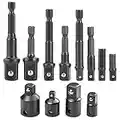 Mesee Impact Socket Adapter Set, 12-in-1 Air Impact Ratchet Wrenches Conversion Tool - 1/4'' 3/8'' 1/2'' Impact Socket Adapter Extension Bar Set & Drive Socket Adapter Converter Reducer Set