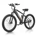 Scooway Electric Bike, 750W Electric Bike for Adults BAFANG Motor Electric Bicycle Ebike, 48V 15Ah Removable Battery, 27.5" Fat Tire E Bike, 28MPH Electric Mountain Bike Snow Beach City Road Shimano