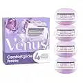 Gillette Venus Comfortglide Breeze, Lames de Rasoir Femme, Rasage de Près en Douceur, 4 Lames de Rechargess