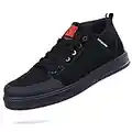 SANDUGO Zapatos de bicicleta de montaña para hombre para pedal plano, Negro/Anaranjado, 44 EU