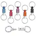 6 PCS Quick Release Detachable Keychain, Linkstyle Double Rings Detachable Pull Apart Keychain, Spring Split Snap Seperate Chain Lock Holder for Bag Purse Belt Convenient Accessory Gift, Multicolor