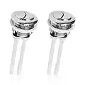 TSHAOUN 2 Pcs 38Mm Toilettes Double Chasse Tête Ronde Bouton Poussoir Galvanoplastie Réservoir d'eau Valve Accessoire, Accessoire de Toilette pour Salle de Douche Toilettes Salle de Bains (38mm)