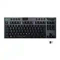 Logitech G915 LIGHTSPEED TKL Tenkeyless Wireless Mechanical Gaming Keyboard with low profile GL-Tactile key switches, LIGHTSYNC RGB, Ultra thin design, 40+ hours battery life, QWERTY UK Layout - Black