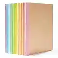 feela Kraft Notizbuch A5 liniert, 16 Notizbücher Set, Notizheft mit Regenbogen Rücken in 8 Pastell Farben, 60 Seiten, 21x14cm, Notizblock Set geeignet für Büro & Schule, Kraftpapier, Din A5