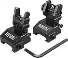 Feyachi Flip Up Sights Front and Rear Iron Sight Set Folding Sight fits Picatinny (Tool Free Adjustment