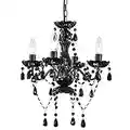 Black Chandelier Small Crystal Chandelier Lighting Mini Acrylic Chandelier 4 Light Modern Pendant Light Fixtures