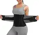 Chongerfei Waist Trainer Belt for Women - Waist Trimmer Weight Loss Ab Belt - Slimming Body Shaper (Black, S)