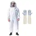 Professional Bee Suit for Men Women, Beekeeping Suit Beekeeper Suit with Glove &Ventilated Hood, Multi-Size Bee Outfit for Backyard and Bee Keeper