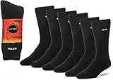 FUN TOES Men 3 pairs thermal insulated heavy duty winter acrylic brushed socks size 8-13 (Black)