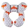 Liyic Baby Travel Pillow, Infant Head and Neck Support Pillow for Car Seat, for 0-1 Years Old Baby (Gray Fox)