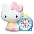 Seiko Clock JF382A Alarm Clock, Table Clock, Character, Sanrio, Hello Kitty, White, 7.2 x 8.0 x 4.6 inches (184 x 202 x 118 mm)