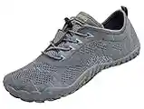 Minimaliste Barefoot Scarpe da Corsa Uomo Piedi Nudi Trail Running Trekking Escursionismo Arrampicata Fitness,Maglieria Grigio,40