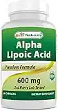 Best Naturals Alpha Lipoic Acid 600 mg 60 Capsules - ALA Powerful Antioxidant (60 Count (Pack of 1))