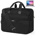 17 inch Laptop Bag for Men Large Laptop Briefcase 17.3 Inch Computer Carrying Case Laptop Messenger Bag Waterproof Shoulder Bag for Business Travel Work School, Black