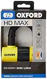 Oxford HD Max Yellow High Security Motorcycle Steel Disc Lock LK311 5030009096112, Orange