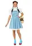 Rubie's Women's Wizard Of Oz Dorothy Dress And Hair Bows Costume, Blue/White, Small
