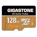 Gigastone [5 Años Recuperación de Datos Gratis] Tarjeta de Memoria 128 GB 4K Game Turbo, para GoPro Drone Switch, Velocidad de 100 MB/s. Video 4K, A2 U3 V30 Tarjeta Micro SDXC con Adaptador SD.