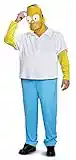 DISGUISE 67444T New Homer Deluxe Adult Costume Simpsons Sized, White, Small