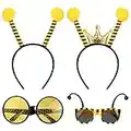 Pinsheng Accessoires de Costume d'abeille Antenne d'Abeille Serre-tête Abeille Avec Lunettes D'abeilles Serre-tête Abeille avec Antennes Abeille Tentacle Bandeaux pour Enfants Adultes Halloween