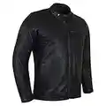 Vance Leathers' Men's Commuter Cafe Racer Motorcycle Leather Jacket with Armor (Large, Black)