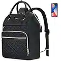 RJEU Zaino Donna Lavoro,Zaino Porta PC Donna 15,6 Pollici,Zaino Universita Ragazza per Viaggio,Ufficio,Sportivo,Business,Scuola,Borsa Insegnante per Laptop Computer,Nero