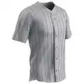 Champro Ace Baseball-Trikot mit Knopfleiste vorne, für Erwachsene, grau, Schwarze Nadel