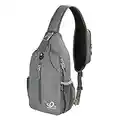 WATERFLY Crossbody Sling Backpack Sling Bag Travel Hiking Chest Bags Daypack (Dark gray)