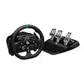 Logitech G923 Racing Wheel and Pedals, TRUEFORCE up to 1000 Hz Force Feedback, Responsive Driving Design, Dual Clutch Launch Control, Genuine Leather Wheel Cover, for PS5, PS4, PC, Mac - Black