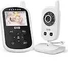 GHB Babyphone Caméra Bébé Moniteur 2,4 Inches LCD Babyphone Vidéo 2,4 GHz Capteur de Température Communication Bidirectionnelle Vision Nocturne