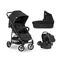 Hauck Pushchair Travel System Rapid 4 Trioset, Inclusive Comfort Fix Car Seat, Pram and Pushchair Seat, Max Load 25 kg, Easy and Compact Folding (Black)