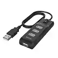 Hama Hub USB multiport Data (4 ports, USB 2.0, Vitesse de Transfert de Données 480 Mbit/s, Interrupteur Marche/Arrêt, Témoin de fonctionnement à LED,Garantie 10 ans,Plug et Play,Compact, Robuste) Noir