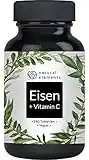 Eisen mit 40mg natürlichem Vitamin C - 240 Tabletten - Premiumrohstoff: Eisenbisglycinat (Eisen-Chelat) - Ohne Magnesiumstearat, vegan