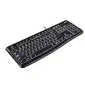 Logitech K120 Clavier filaire Business Windows, Plug-and-Play USB, Touches Silencieuses Ultra-Plates, Taille Standard, Etanche, Barre d’Espacement Incurvée, Clavier AZERTY Français - Noir