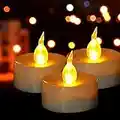 Battery Tea Lights - 24 Pack LED Tea Lights Candles Realistic and Bright Flickering Holiday Gift Operated Flameless LED Tea Light for Seasonal & Festival Celebration Warm Yellow Lamp Battery Powered