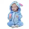 WSLCN Unisex Baby Weich Flanell Overall Süß Strampler Kapuzen Spielanzug Strampelanzug Winter Herbst Cartoon Tier Warm Alltag Blau 2 Asie 80(6-12 Monate) Blau 2 Asie 80(6-12 Monate)