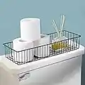 Wetheny Farmhouse Decor Metal Wire Organizer Storage Basket Bin (1 Pack) -Toilet Paper Storage - Organization and Storage for Bathroom, Kitchen Cabinets, Pantry, Closets, Craft Room, Garage (Black)