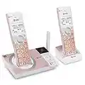 AT&T CL82257 DECT 6.0 2-Handset Cordless Phone for Home with Answering Machine, Call Blocking, Caller ID Announcer, Intercom and Long Range, Rose Gold