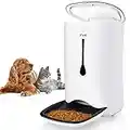 PUPPY KITTY Comedero automático para Perros y Gatos, Alimentador automático con Temporizador con hasta 4 Comidas por día, Pantalla LCD y función de grabación de Sonido (Blanco)