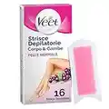 Veet Bandes pour jambes, bras, aisselles et bikini, lot de 16 bandes