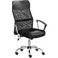 Yaheetech Chaise Bureau Ergonomique en Maille Fauteuil de Bureau Hauteur Réglable Pivotant Dossier Haut Grande Taille Noir